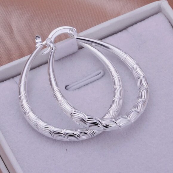 Jewelry - 925 Sterling Silver Hoop Pierced Earrings